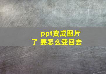 ppt变成图片了 要怎么变回去